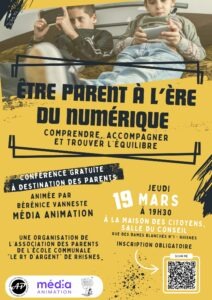 Conférence « Etre parent à l&rsquo;ère du numérique: comprendre, accompagner et trouver l&rsquo;équilibre »